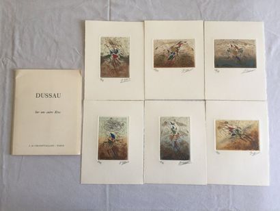 null Georges DUSSAU (1947) "Sur une autre rive", album de 6 gravures, signées en...