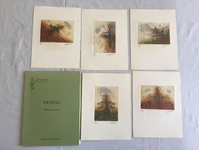 null Georges DUSSAU (1947) "Reflets d'Aurore", album de 5 gravures, signées en bas...