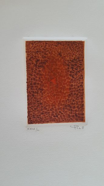 null Artur Luis PIZA (1928-2017) "Terre Brûlée 1996", gravure à la gouge sur plaque...