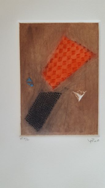 null Artur Luis PIZA (1928-2017) " Flamboyante", gravure à la gouge sur plaque de...