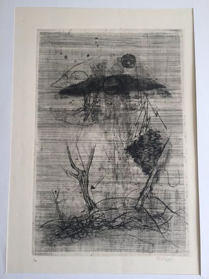 null Johnny FRIEDLAENDER (1912-1992) "Orage I", gravure en noir et blanc, 1950, signée...