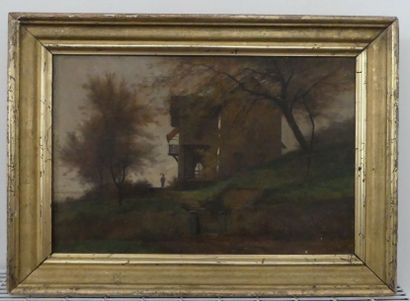 null Gustave Eugène CASTAN (1823-1892) 

" Maison au bord d'un lac"

Huile sur toile,...