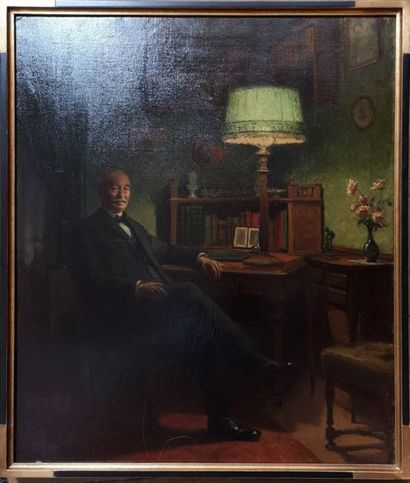 null Marcel RIEDER (1862-1942) 

"Portrait d'homme dans un intérieur" 

Huile sur...