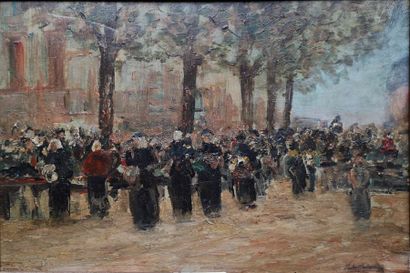 null Norbert GOENEUTTE (1854-1894)

"Les boulevards"

Huile sur panneau, signature...