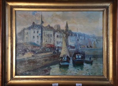 null Merio AMEGLIO (1897-1970)

"Vue de Trouville"

Huile sur toile, signée en bas...