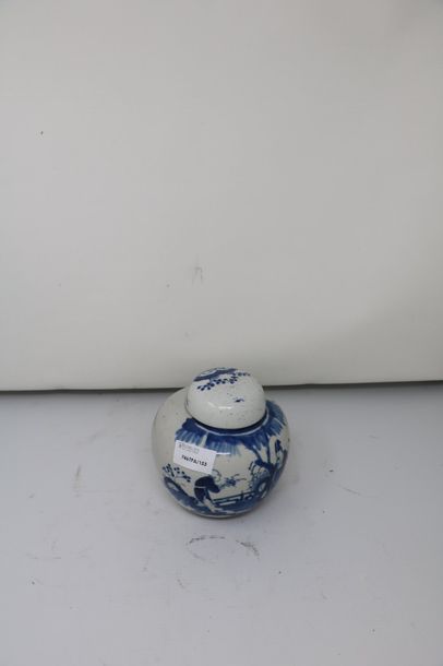 null Pot à gingembre en porcelaine à décor bleu de personnages

Chine, XIXe s

14...