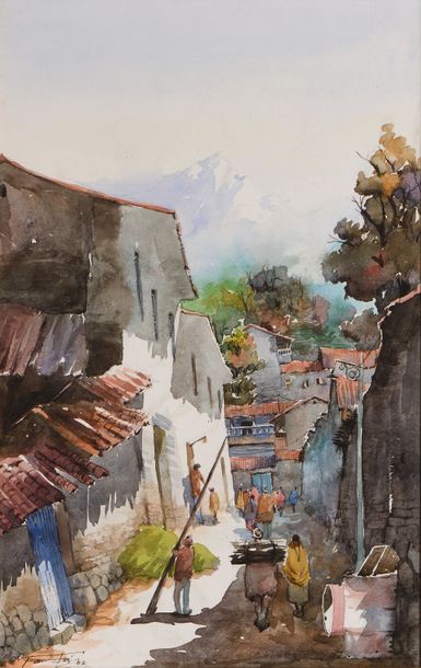 null École péruvienne

"Machu Picchu"

Aquarelle.

Signée en bas à gauche et datée...