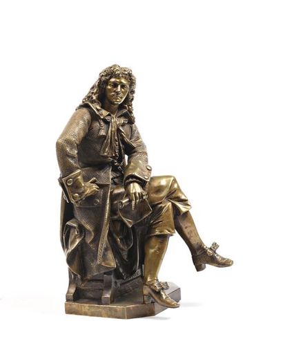 null Désiré Pierre Louis MARIE (XIXème siècle)

Molière assis

Statuette en bronze...