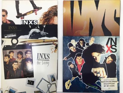 ALTERNATIVE ROCK Lot de 5 disques 33T d'Inxs, australian rock band, originaux+ inner....