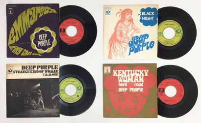POP ROCK Lot de 4x 7“ des Deep Purple dont rare Kentucky Woman et Emmaretta. Set...