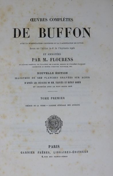 null Georges-Louis Leclerc de BUFFON "Oeuvres complètes" en 12 vol., Paris, Garnier...