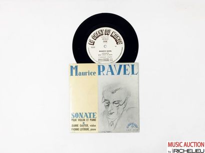 null Lot de 1x 7“ de Jeanne Gautier, violon/ Yvonne Lefébure, piano. Maurice Ravel :...