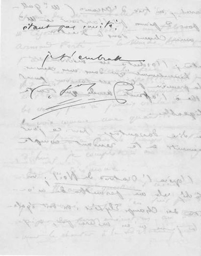 null Camille SAINT-SAENS

Lettre autographe signée.

18 décembre 1912. 3 pp., en-tête...