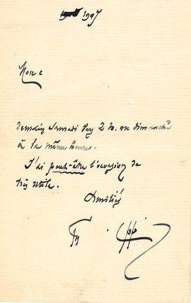 null [Lettres françaises]



Léon DAUDET

Lettre autographe signée

Champrosay 14...