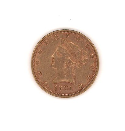 null Pièce de 10 dollars or type "Liberty", 1894 (frottée, usée)
Poids: 16,72 g