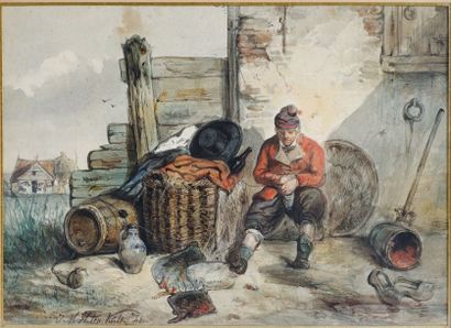 null Herman Frederik Carel TEN KATE (1822-1891)

"Le pêcheur"

Aquarelle, signée...