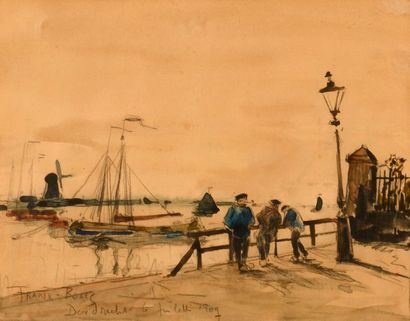 null FRANK BOGGS (1855-1926)

"Port à Dordrecht"

Aquarelle, signée, située, datée...