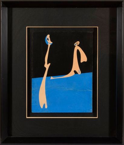 null Joan MIRO (1893-1983)
Pochoir en couleurs (bleu et noir)
pour Cahiers d'Art,...