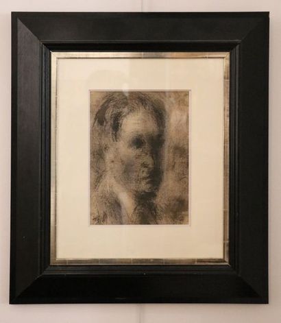 null Mark TOBEY (1890-1976) 

"Autoportrait" 

Encre et lavis, signé en bas à gauche

33...