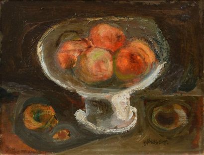 null Paul BRUSSET (1914-1985) 

"Les pommes" 

Huile sur toile, signée en bas à droite

27...