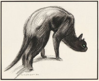 null André MARGAT (1903-1999)

"Chat faisant le dos rond"

Fusain et gouache sur...