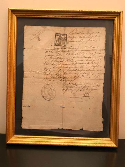 null Certificat de baptème en date du 26 mars 1778 (déchirures, pliures...)