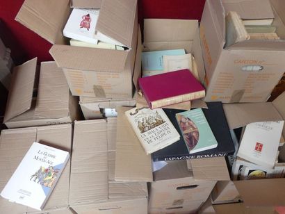 null Un lot de dix-neuf cartons de livres divers, dont littérature espagnole, livres...