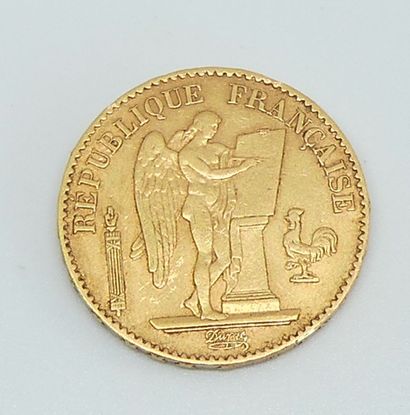 null PIECE de 20 francs or Genie Ailé 1877