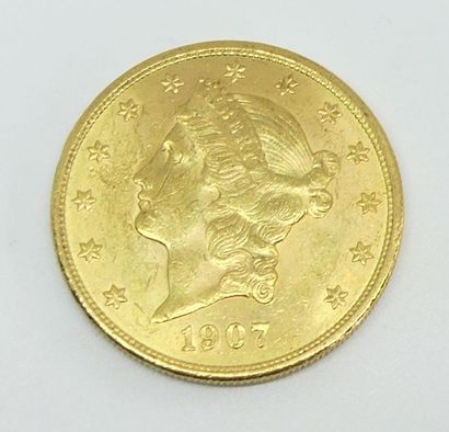 null PIECE de 20 DOLLARS or, tête de Liberty, 1907