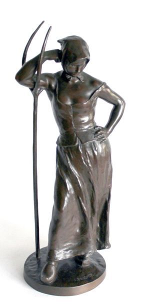 null Alfred BOUCHER (1850-1934) Le repos. bronze à patine brune, fonte Siot Decauville,...
