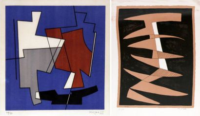 null Alberto MAGNELLI (1888-1971) Compositions. Deux Lithographies signées en bas...