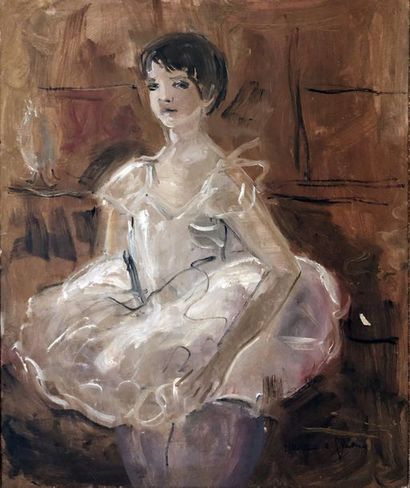 null Hassan EL GLAOUI (1924-2018) La ballerine. Huile sur toile signée en bas à droite....