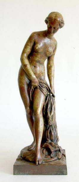 null Etienne Maurice FALCONET (1716-1791) (d'après). Baigneuse. Bronze. Fonte du...