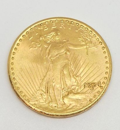null *PIECE de 20 DOLLARS or Liberty 1924