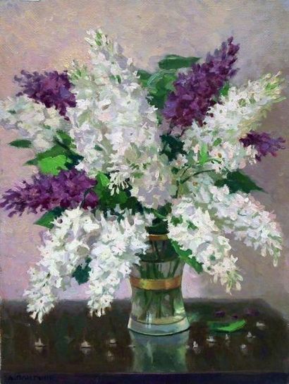 null Andrey PLITCHINE. Lilas. Huile sur toile. 40 x 30 cm