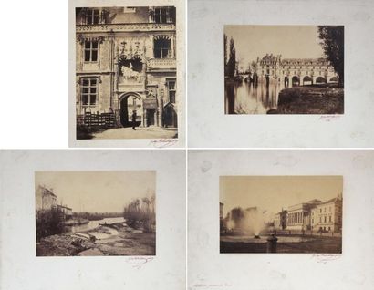 null Jules ROBUCHON (XIX) Ensemble de quatre PHOTOGRAPHIES sur papier albuminé signées...