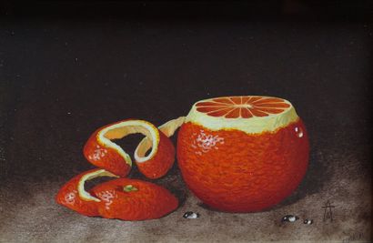 DOROGUINE André "Orange"Gouache monogrammée12 x 20 cm