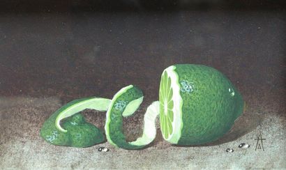 DOROGUINE André "Citron vert"Gouache monogrammée10 x 19 cm