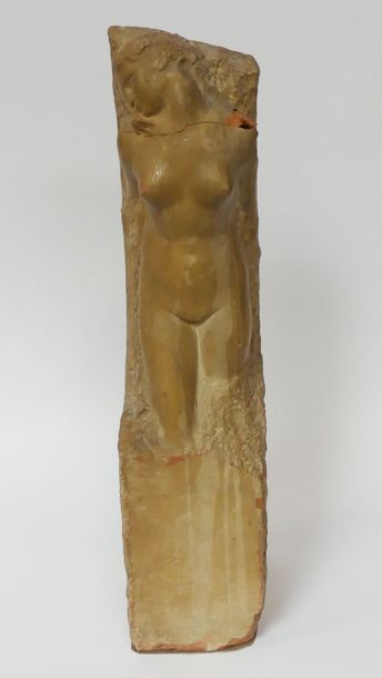 null Marcel BOURAINE (1886-1948), Sujet en terre cuite figurant une femme nue. Hauteur...