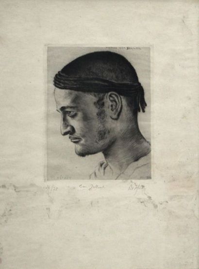 null François DE HERAIN (1877-1962) Ahmed Ben Jelloul. Eau-forte signée dans la planche...