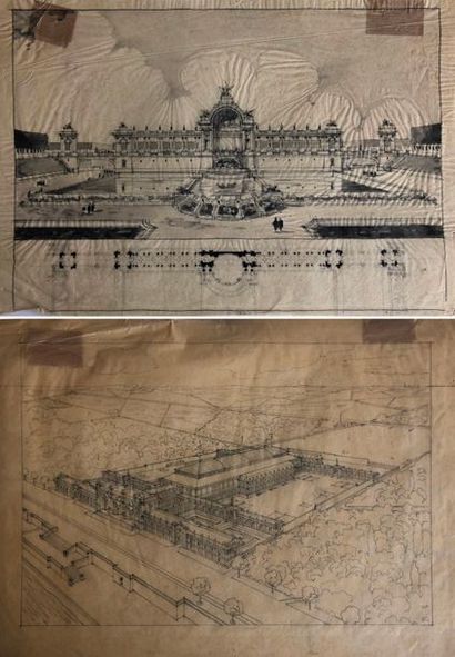 null Charles GIRAULT (1851-1932) (Attribué) Projet de façade du Petit Palais à Paris....