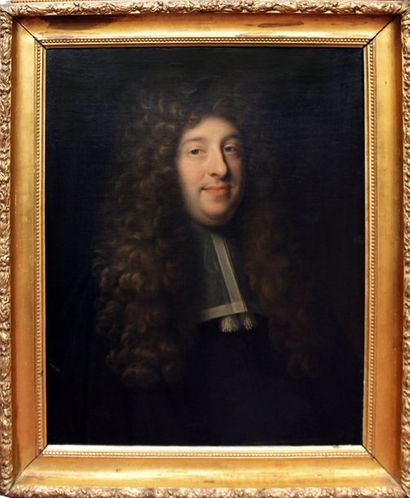 null Ecole française d'après le XVIIIe, Portrait d'homme en perruque, huile sur toile....