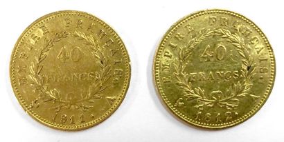 null DEUX PIECES de 40 francs or 1811 et 1812
