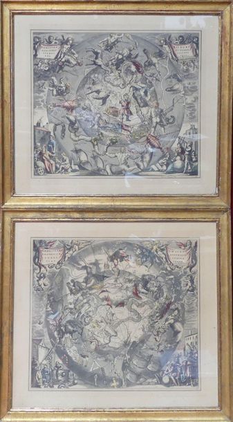 null HONDIUS (d'après), deux gravures, 42 x 47 cm