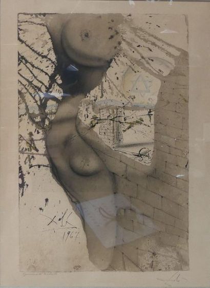 null Salvador DALI (1904-1989). Buste féminin. Lithographie. Epreuve d'artiste datée...