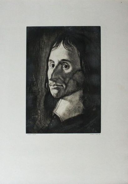 null Michel CIRY (1919) Blaise Pascal. Estampe en noir signée en bas à gauche. 66...