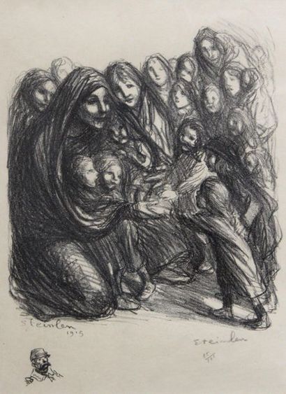 null Théophile Alexandre STEINLEN (1859-1923) Les veuves. Lithographie en noir et...