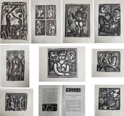 null Georges ROUAULT (1871-1958) Lot de neuf planches gravées en noir, certaines...