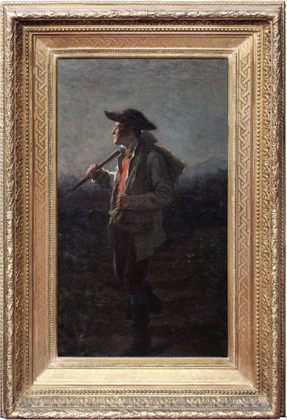 null Frédéric Théodore LIX (1830-1897) Marcheur alsacien au crépuscule. Huile sur...