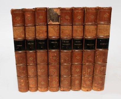 null SCHILLER, Oeuvres, Paris, Hachette, 1859, 8 volumes, demi reliure havane, dos...